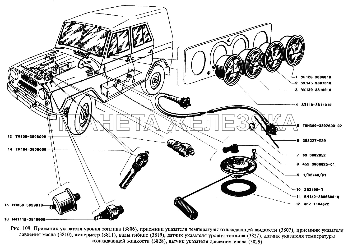 Приборы и датчики УАЗ-3151